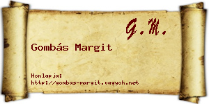 Gombás Margit névjegykártya